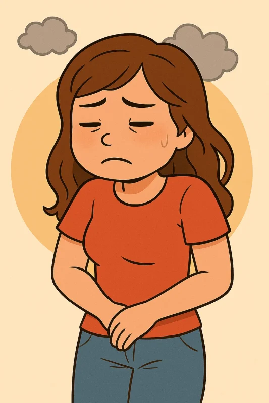 Woman feeling meh before her period