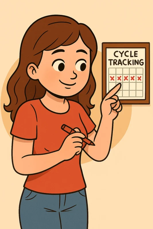 woman tracking her cycle